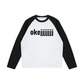 "okejjjjjjj" white n black long-sleeve